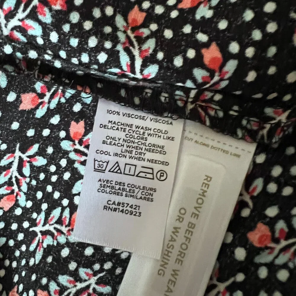 Ann Taylor LOFT Women's Long Sleeve Floral Midi Dress - Size S - Black Floral - Picture 8 of 9